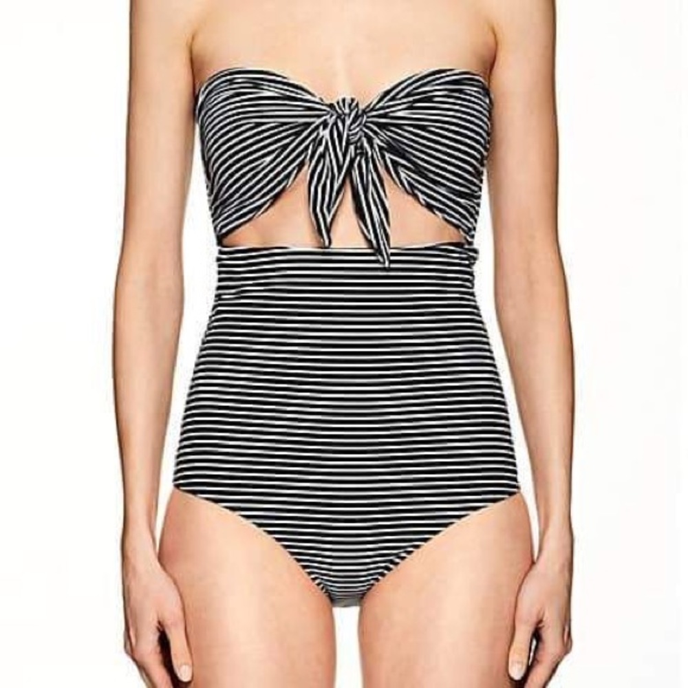 Mikoh Lana One Piece- Black abs white stripes
